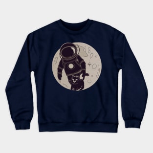 Lunar cat and astronaut Crewneck Sweatshirt